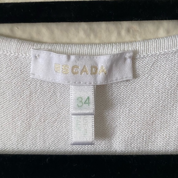 Escada Sleeveless Multicolor Top Size 34 Green Blue White Knit Elegant Summer - Picture 2 of 7